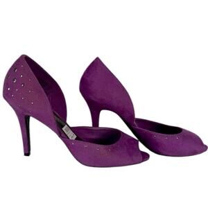 Christian Siriano Purple Stud Open Toe Women’s heels Size 7.5